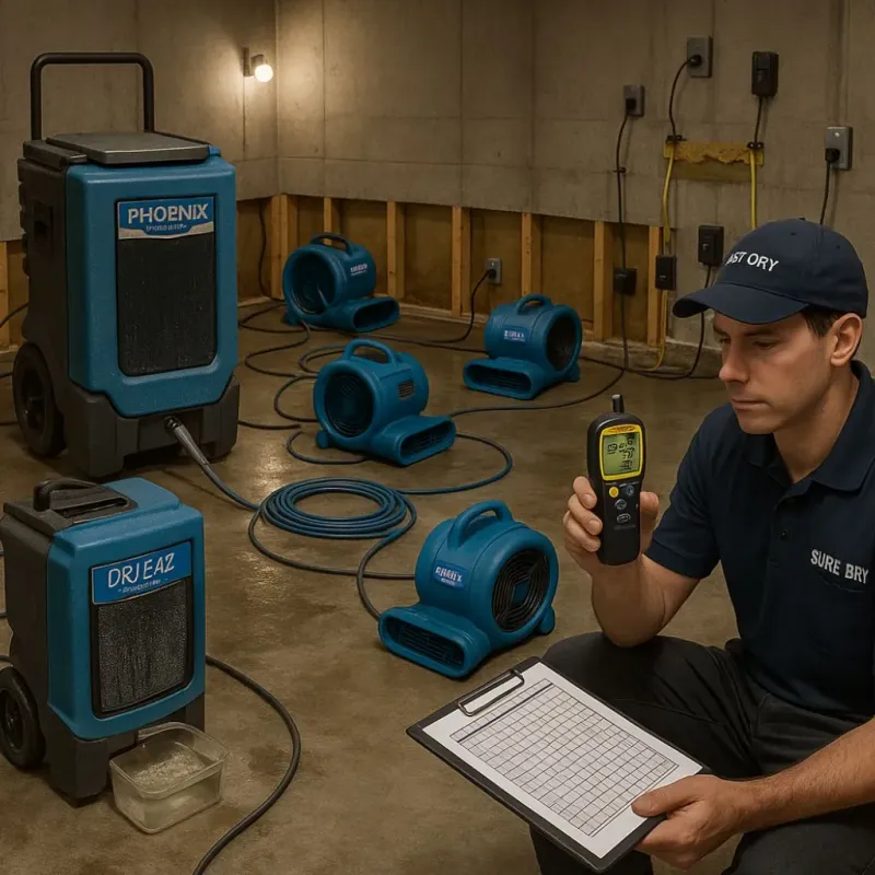 Structural Drying and Dehumidification process in Sabana Eneas, PR